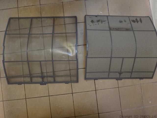 RAS-DBK40H2洗浄前後のフィルター