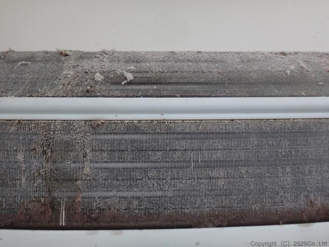 cs-ex227c洗浄前のアルミフィンアップ